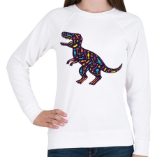 PRINTFASHION Cukor T-rex - Női pulóver - Fehér női pulóver, kardigán