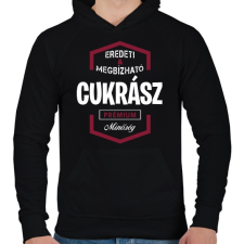 PRINTFASHION Cukrász prémium minőség - Férfi kapucnis pulóver - Fekete férfi pulóver, kardigán
