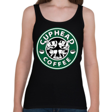 PRINTFASHION Cuphead Coffee - Női atléta - Fekete női trikó