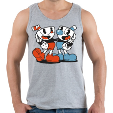 PRINTFASHION Cuphead - Férfi atléta - Sport szürke