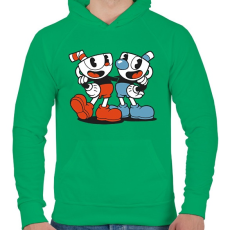 PRINTFASHION Cuphead - Férfi kapucnis pulóver - Zöld