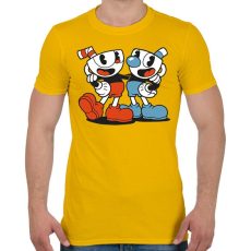 PRINTFASHION Cuphead - Férfi póló - Sárga