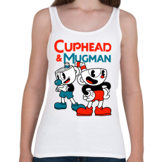 PRINTFASHION Cuphead & Mugman - Női atléta - Fehér