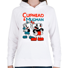 PRINTFASHION Cuphead & Mugman - Női kapucnis pulóver - Fehér