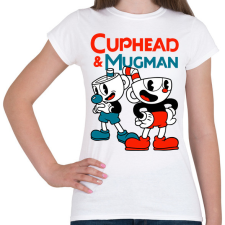 PRINTFASHION Cuphead & Mugman - Női póló - Fehér női póló