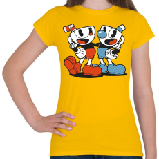 PRINTFASHION Cuphead - Női póló - Sárga