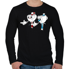 PRINTFASHION Cuphead - Pulp Fiction - Férfi hosszú ujjú póló - Fekete férfi póló