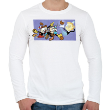 PRINTFASHION Cuphead sütik - Férfi hosszú ujjú póló - Fehér férfi póló