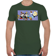 PRINTFASHION Cuphead sütik - Férfi póló - Katonazöld férfi póló