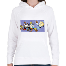PRINTFASHION Cuphead sütik - Női kapucnis pulóver - Fehér