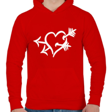 PRINTFASHION Cupido eltalált! - Férfi kapucnis pulóver - Piros férfi pulóver, kardigán