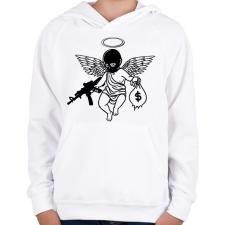 PRINTFASHION Cupido - Gyerek kapucnis pulóver - Fehér gyerek pulóver, kardigán