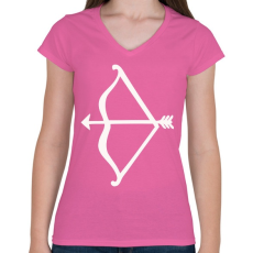 PRINTFASHION Cupido Íja  - Női V-nyakú póló - Rózsaszín