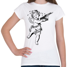PRINTFASHION Cupido with AK-47 - Női póló - Fehér