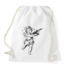 PRINTFASHION Cupido with AK-47 - Sportzsák, Tornazsák - Fehér tornazsák