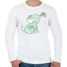 PRINTFASHION Cut Elephantbaby - Férfi hosszú ujjú póló - Fehér férfi póló