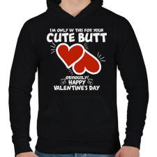 PRINTFASHION Cute butt - Férfi kapucnis pulóver - Fekete férfi pulóver, kardigán