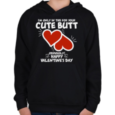 PRINTFASHION Cute butt - Gyerek kapucnis pulóver - Fekete