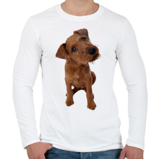 PRINTFASHION Cute Dog - Férfi hosszú ujjú póló - Fehér