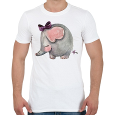 PRINTFASHION Cute Elephant girl - Férfi póló - Fehér