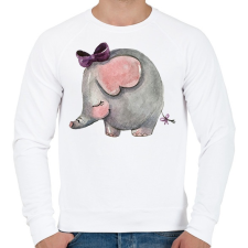 PRINTFASHION Cute Elephant girl - Férfi pulóver - Fehér férfi pulóver, kardigán