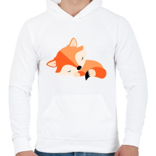 PRINTFASHION Cute Fox baby - Férfi kapucnis pulóver - Fehér férfi pulóver, kardigán