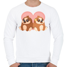 PRINTFASHION Cute Love - Férfi pulóver - Fehér