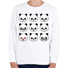 PRINTFASHION cute-panda-emoji - Gyerek pulóver - Fehér gyerek pulóver, kardigán