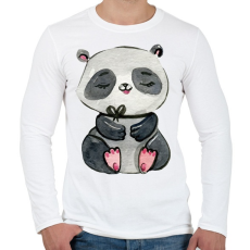 PRINTFASHION Cute Panda girl - Férfi hosszú ujjú póló - Fehér