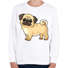 PRINTFASHION Cute Pug - Gyerek pulóver - Fehér