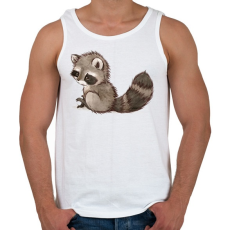 PRINTFASHION Cute Raccoon - Férfi atléta - Fehér