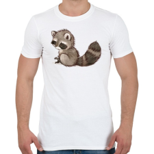PRINTFASHION Cute Raccoon - Férfi póló - Fehér férfi póló