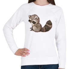 PRINTFASHION Cute Raccoon - Női pulóver - Fehér