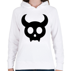 PRINTFASHION Cute skull - Női kapucnis pulóver - Fehér