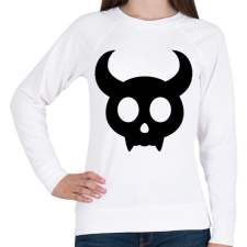 PRINTFASHION Cute skull - Női pulóver - Fehér női pulóver, kardigán
