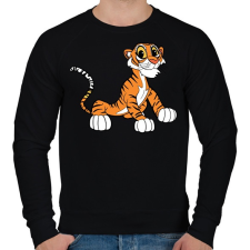 PRINTFASHION Cute Tiger - Férfi pulóver - Fekete férfi pulóver, kardigán