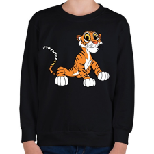 PRINTFASHION Cute Tiger - Gyerek pulóver - Fekete gyerek pulóver, kardigán