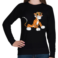 PRINTFASHION Cute Tiger - Női pulóver - Fekete