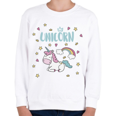 PRINTFASHION Cute Unicorn - Gyerek pulóver - Fehér