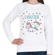 PRINTFASHION Cute Unicorn - Női pulóver - Fehér