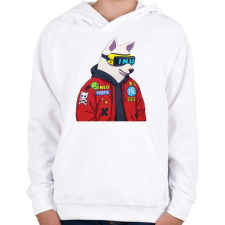 PRINTFASHION CYBER DOG  - Gyerek kapucnis pulóver - Fehér gyerek pulóver, kardigán