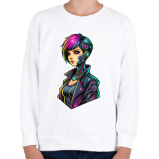 PRINTFASHION Cyber Lány - Gyerek pulóver - Fehér