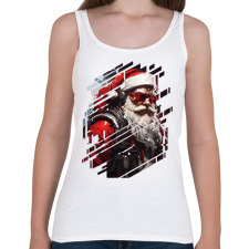 PRINTFASHION Cyber télapó - Női atléta - Fehér női trikó