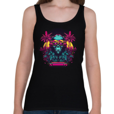 PRINTFASHION Cyberpunk majom - Női atléta - Fekete női trikó