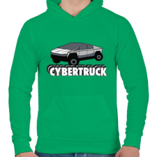 PRINTFASHION Cybertruck - Férfi kapucnis pulóver - Zöld férfi pulóver, kardigán