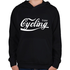 PRINTFASHION Cycling - Gyerek kapucnis pulóver - Fekete