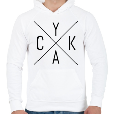 PRINTFASHION Cyka Minimal - Férfi kapucnis pulóver - Fehér férfi pulóver, kardigán