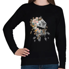 PRINTFASHION D20 Tollakkal és Virágokkal - Női pulóver - Fekete női pulóver, kardigán