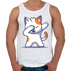 PRINTFASHION Dab Cat - Férfi atléta - Fehér