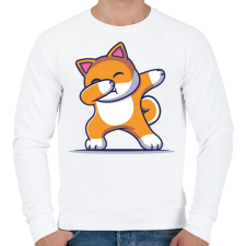 PRINTFASHION Dab dog  - Férfi pulóver - Fehér férfi pulóver, kardigán